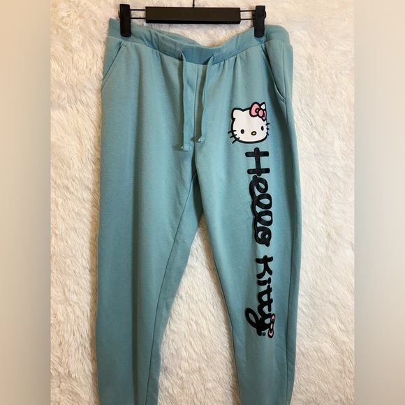 Hello Kitty Sweatpants | Sanrio | Teal | Size Medium | Joggers - Picture 12 of 12